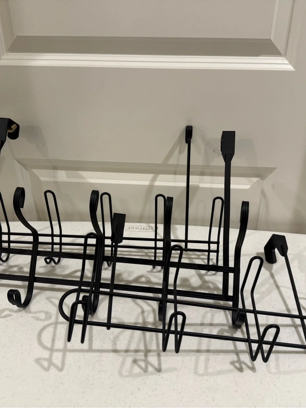 Black Metal Over-the-Door Hook Rack Trio ~ Sleek Over the Door Organizer